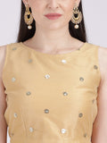 Net Sequin Embroidered Crop Top
