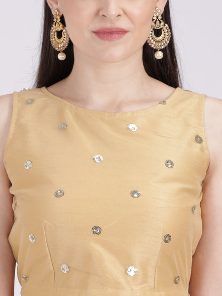 Net Sequin Embroidered Crop Top